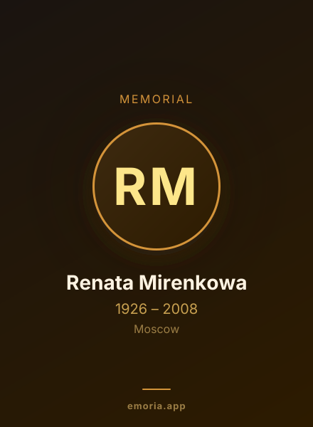 Memorial portrait of Renata Mirenkowa
