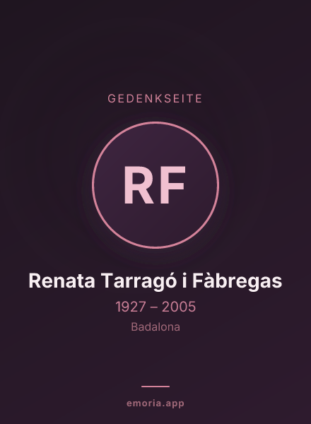 Gedenkportrait von Renata Tarragó i Fàbregas