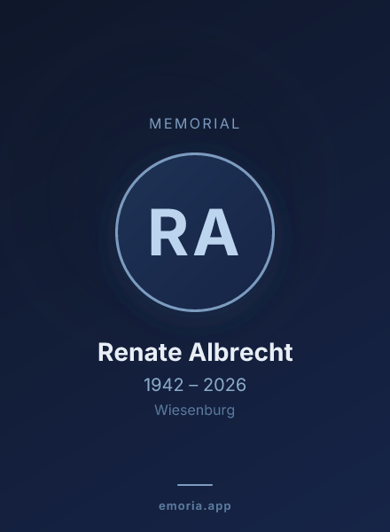 Memorial portrait of Renate Albrecht