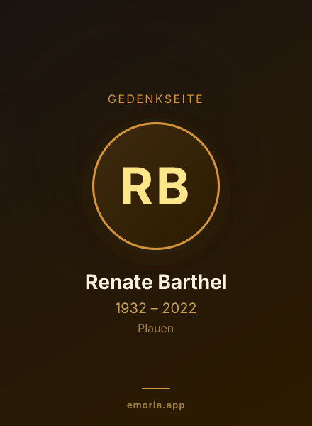 Gedenkportrait von Renate Barthel