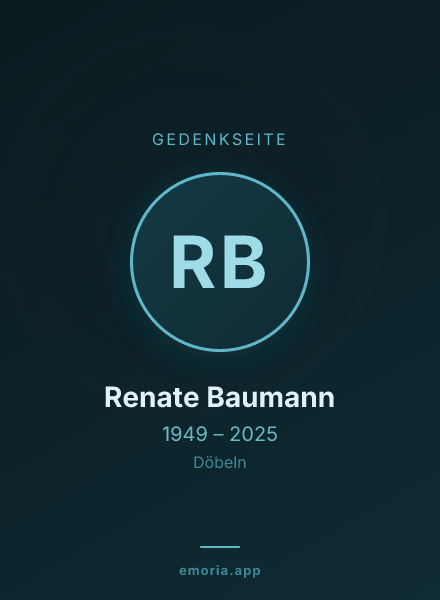 Gedenkportrait von Renate Baumann
