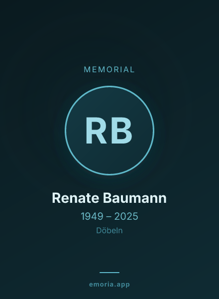 Memorial portrait of Renate Baumann