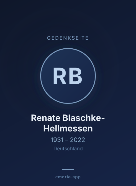 Gedenkportrait von Renate Blaschke-Hellmessen