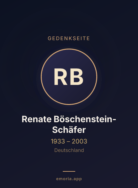 Gedenkportrait von Renate Böschenstein-Schäfer