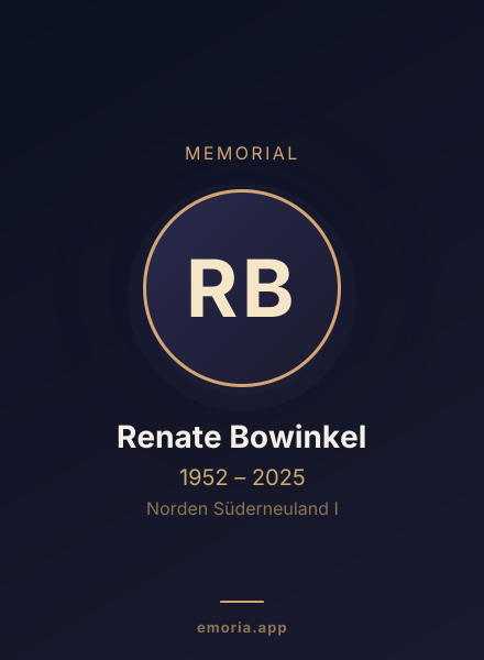 Memorial portrait of Renate Bowinkel