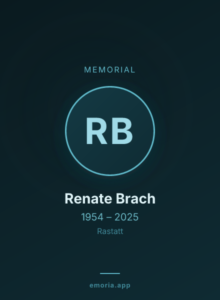 Memorial portrait of Renate Brach