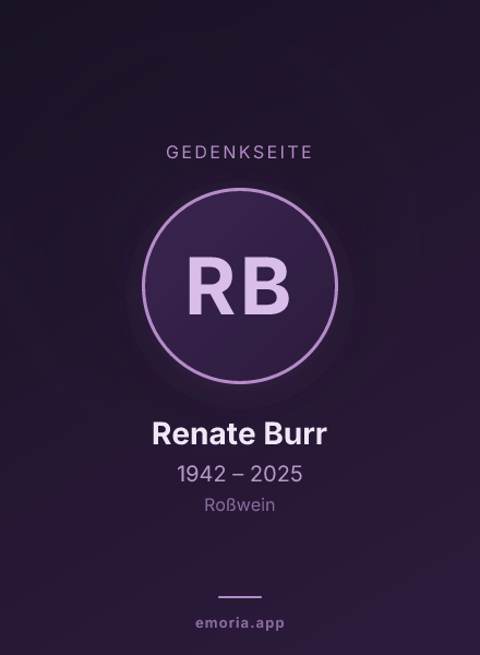 Gedenkportrait von Renate Burr