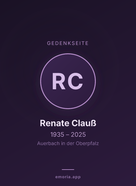 Gedenkportrait von Renate Clauß