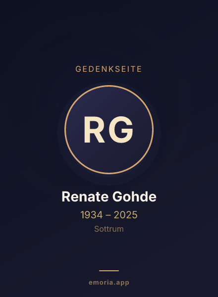Gedenkportrait von Renate Gohde