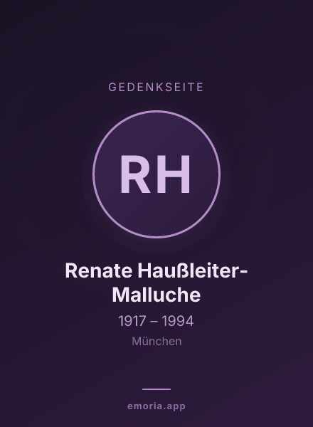 Gedenkportrait von Renate Haußleiter-Malluche