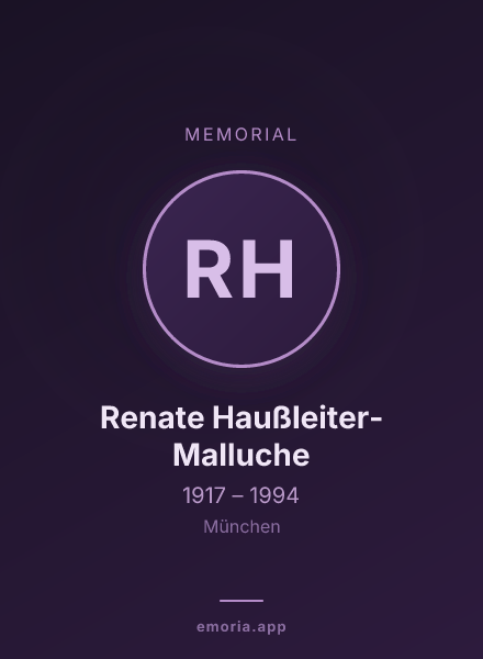 Memorial portrait of Renate Haußleiter-Malluche