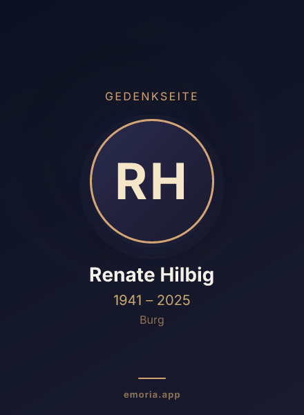 Gedenkportrait von Renate Hilbig