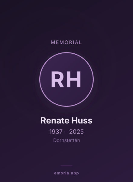 Memorial portrait of Renate Huss