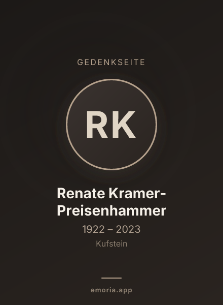 Gedenkportrait von Renate Kramer-Preisenhammer