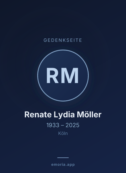 Gedenkportrait von Renate Lydia Möller