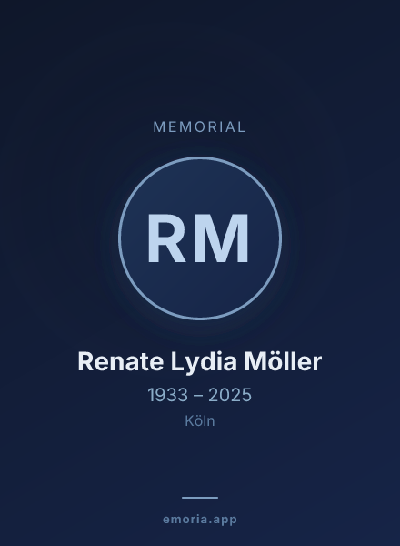 Memorial portrait of Renate Lydia Möller