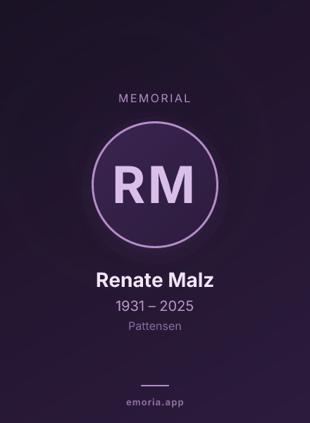 Memorial portrait of Renate Malz