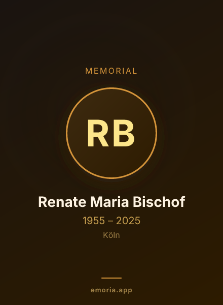 Memorial portrait of Renate Maria Bischof
