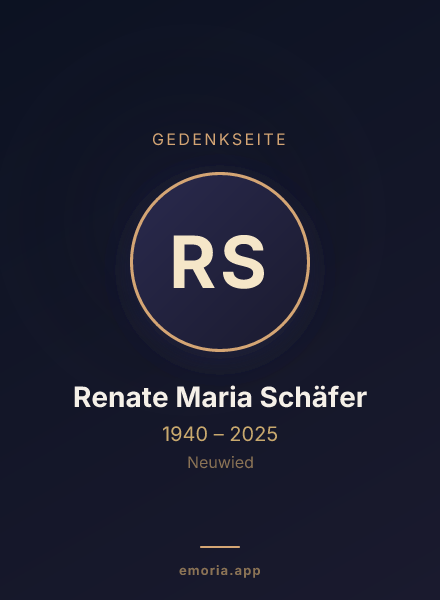 Gedenkportrait von Renate Maria Schäfer