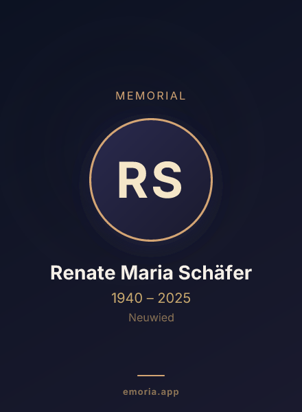 Memorial portrait of Renate Maria Schäfer