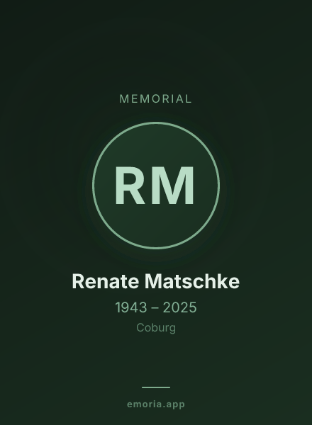 Memorial portrait of Renate Matschke
