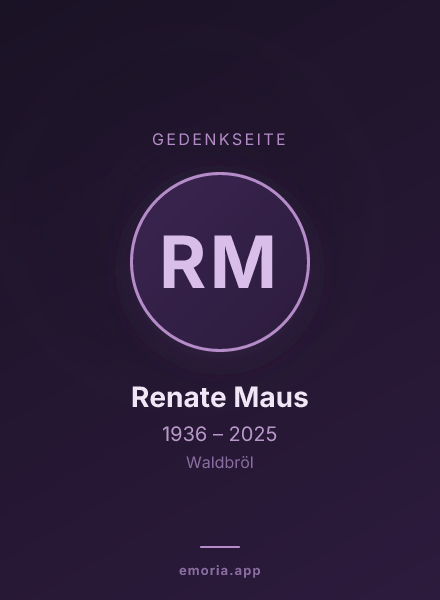 Gedenkportrait von Renate Maus
