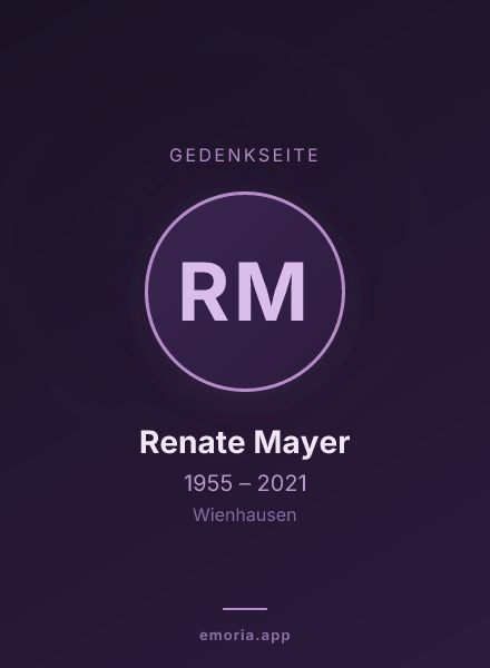 Gedenkportrait von Renate Mayer