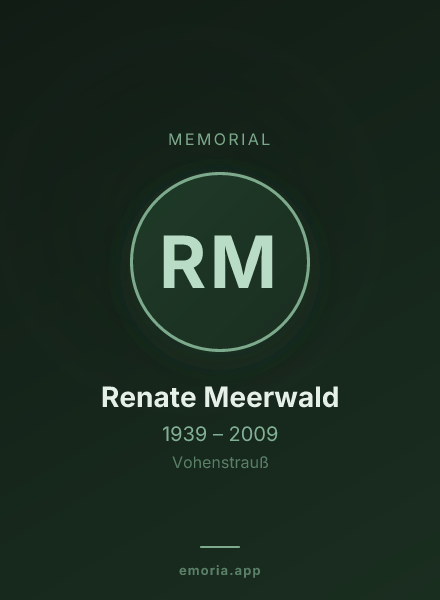 Memorial portrait of Renate Meerwald