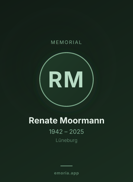 Memorial portrait of Renate Moormann