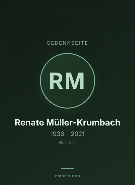 Gedenkportrait von Renate Müller-Krumbach