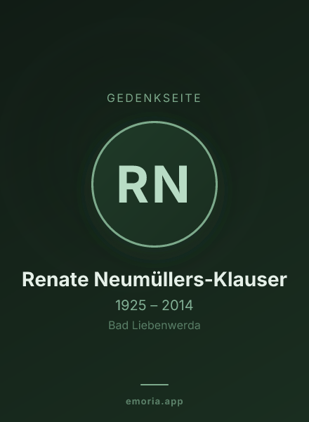 Gedenkportrait von Renate Neumüllers-Klauser