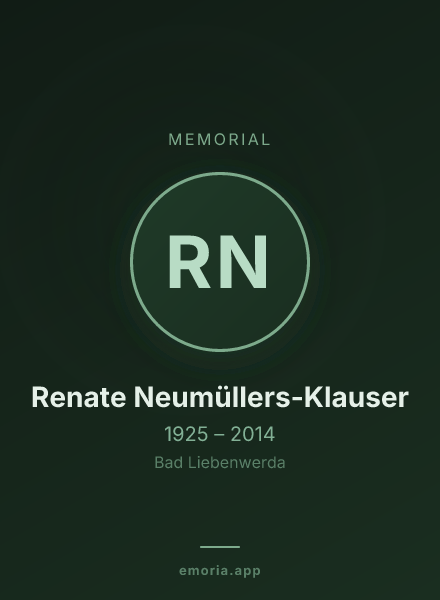Memorial portrait of Renate Neumüllers-Klauser