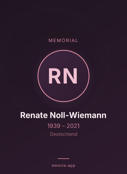 Memorial portrait of Renate Noll-Wiemann