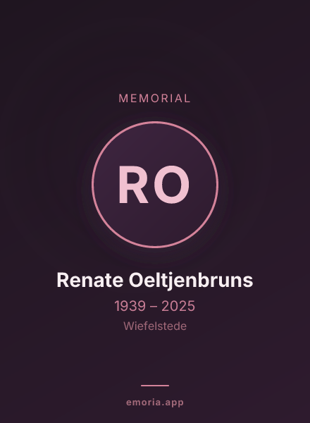Memorial portrait of Renate Oeltjenbruns