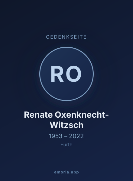 Gedenkportrait von Renate Oxenknecht-Witzsch