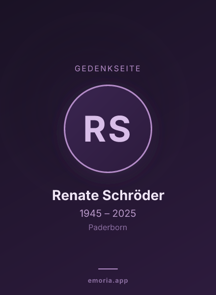 Gedenkportrait von Renate Schröder