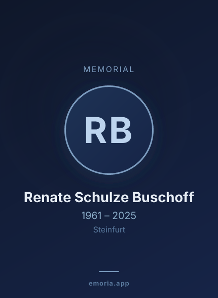 Memorial portrait of Renate Schulze Buschoff