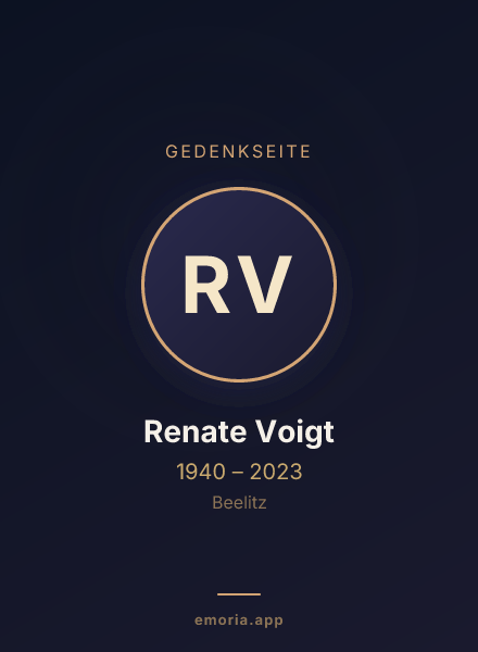 Gedenkportrait von Renate Voigt