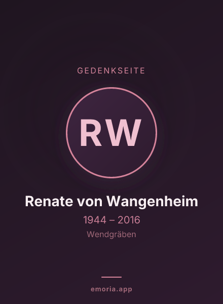 Gedenkportrait von Renate von Wangenheim