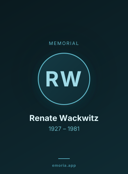 Memorial portrait of Renate Wackwitz
