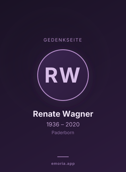 Gedenkportrait von Renate Wagner