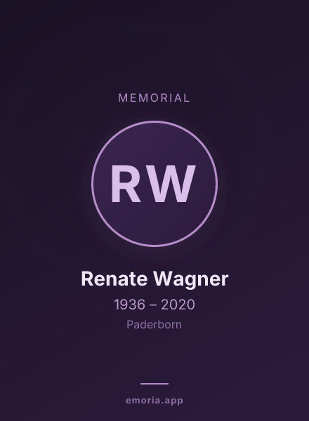 Memorial portrait of Renate Wagner