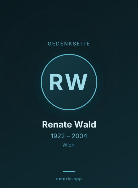 Gedenkportrait von Renate Wald