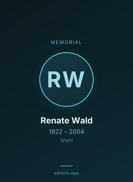 Memorial portrait of Renate Wald