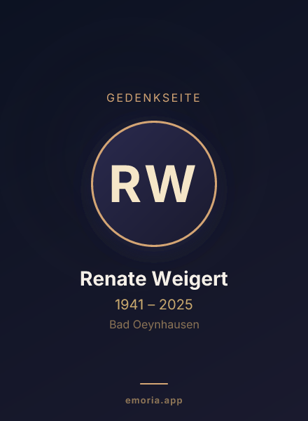 Gedenkportrait von Renate Weigert