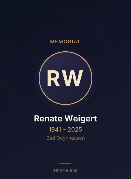Memorial portrait of Renate Weigert