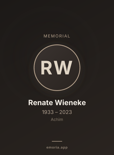 Memorial portrait of Renate Wieneke