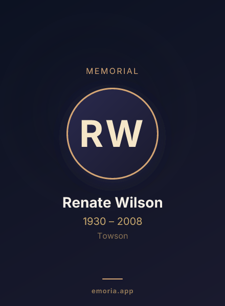 Memorial portrait of Renate Wilson