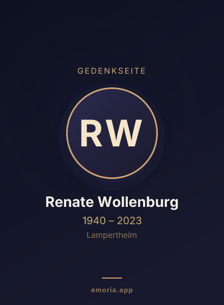 Gedenkportrait von Renate Wollenburg