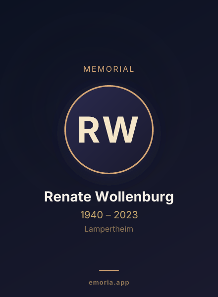 Memorial portrait of Renate Wollenburg
